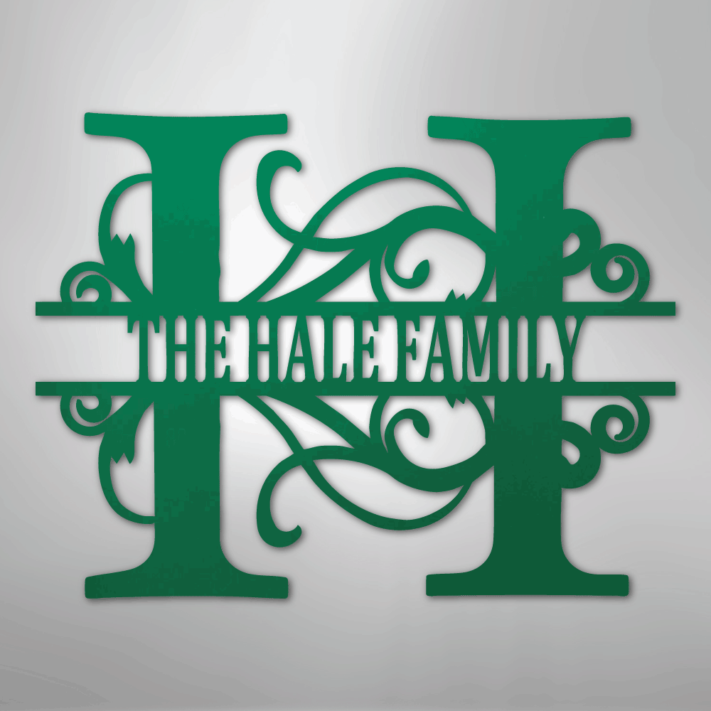 Kate McEnroe New York Split Letter Monogram Metal Wall ArtMetal Wall ArtMEM-12-95626-24-Green