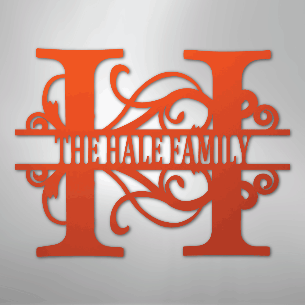 Kate McEnroe New York Split Letter Monogram Metal Wall ArtMetal Wall ArtMEM-12-95626-24-Orange