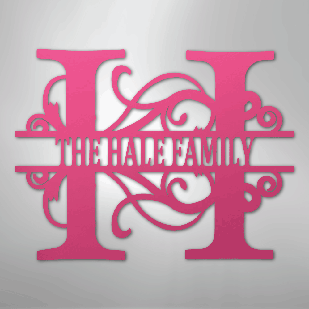 Kate McEnroe New York Split Letter Monogram Metal Wall ArtMetal Wall ArtMEM-12-95626-24-Pink