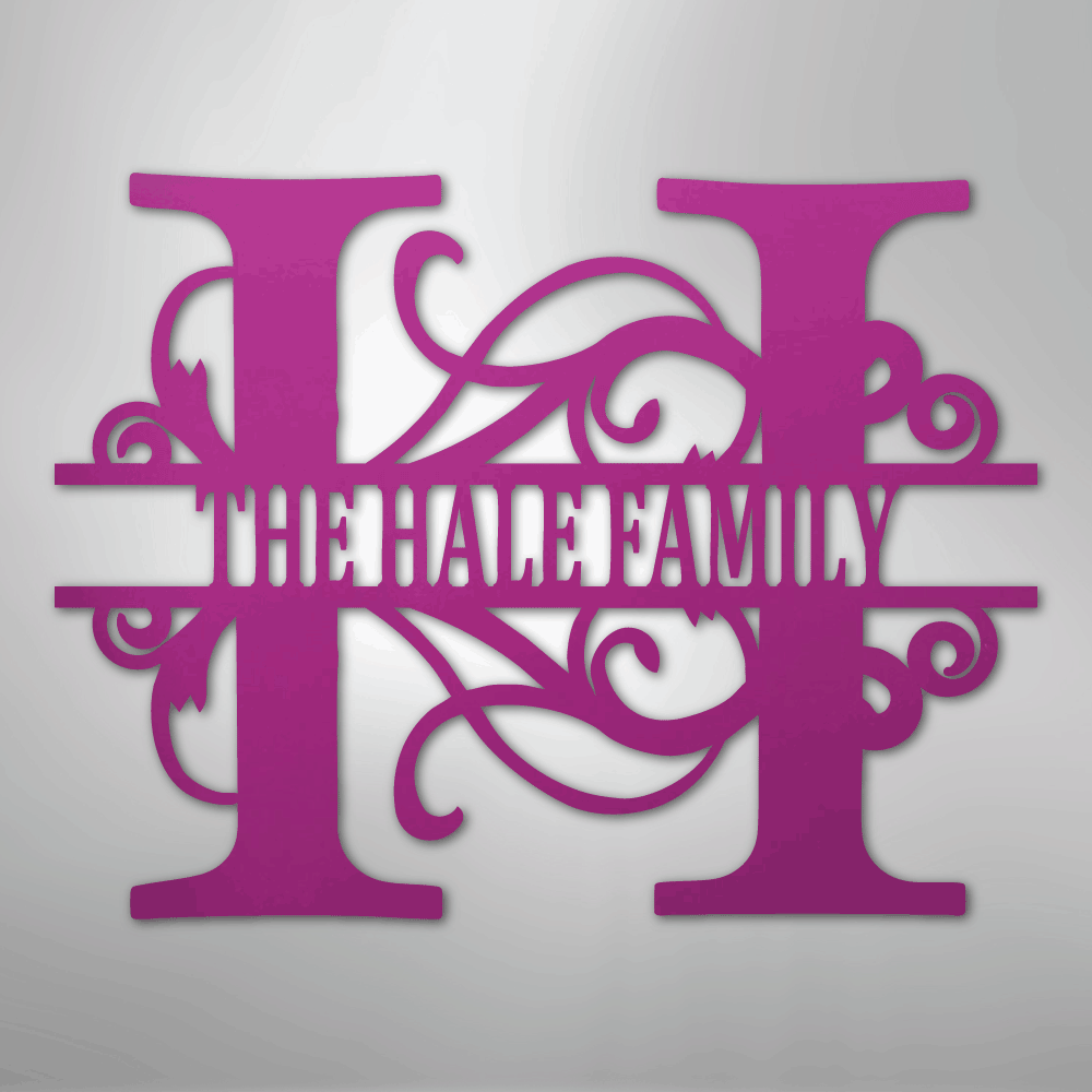 Kate McEnroe New York Split Letter Monogram Metal Wall ArtMetal Wall ArtMEM-12-95626-24-Purple