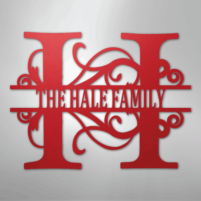 Kate McEnroe New York Split Letter Monogram Metal Wall ArtMetal Wall ArtMEM-12-95626-24-Red