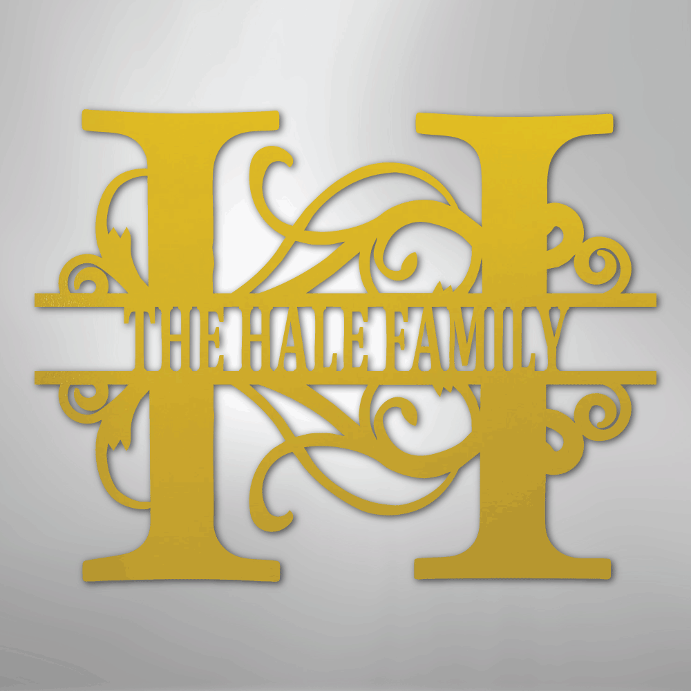 Kate McEnroe New York Split Letter Monogram Metal Wall ArtMetal Wall ArtMEM-12-95626-24-Yellow