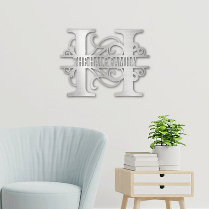 Kate McEnroe New York Split Letter Monogram Metal Wall ArtMetal Wall ArtMU - C017 - 00 - 12 - Black - Mild Steel - 0.06 - 1