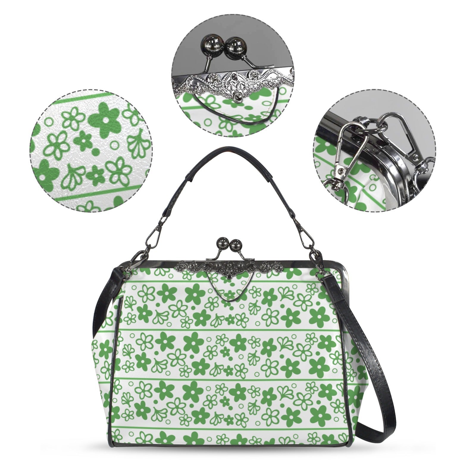 Kate McEnroe New York Spring Blossom Pyrex Kisslock Handbag Mid Century Modern PurseCrossbody BagsD3275440
