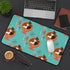 Kate McEnroe New York Sputnik Atomic Cat Desk Mat, Mid Century Modern Aqua Blue, Orange Retro Office AccessoriesDesk Pads29881806802002010443