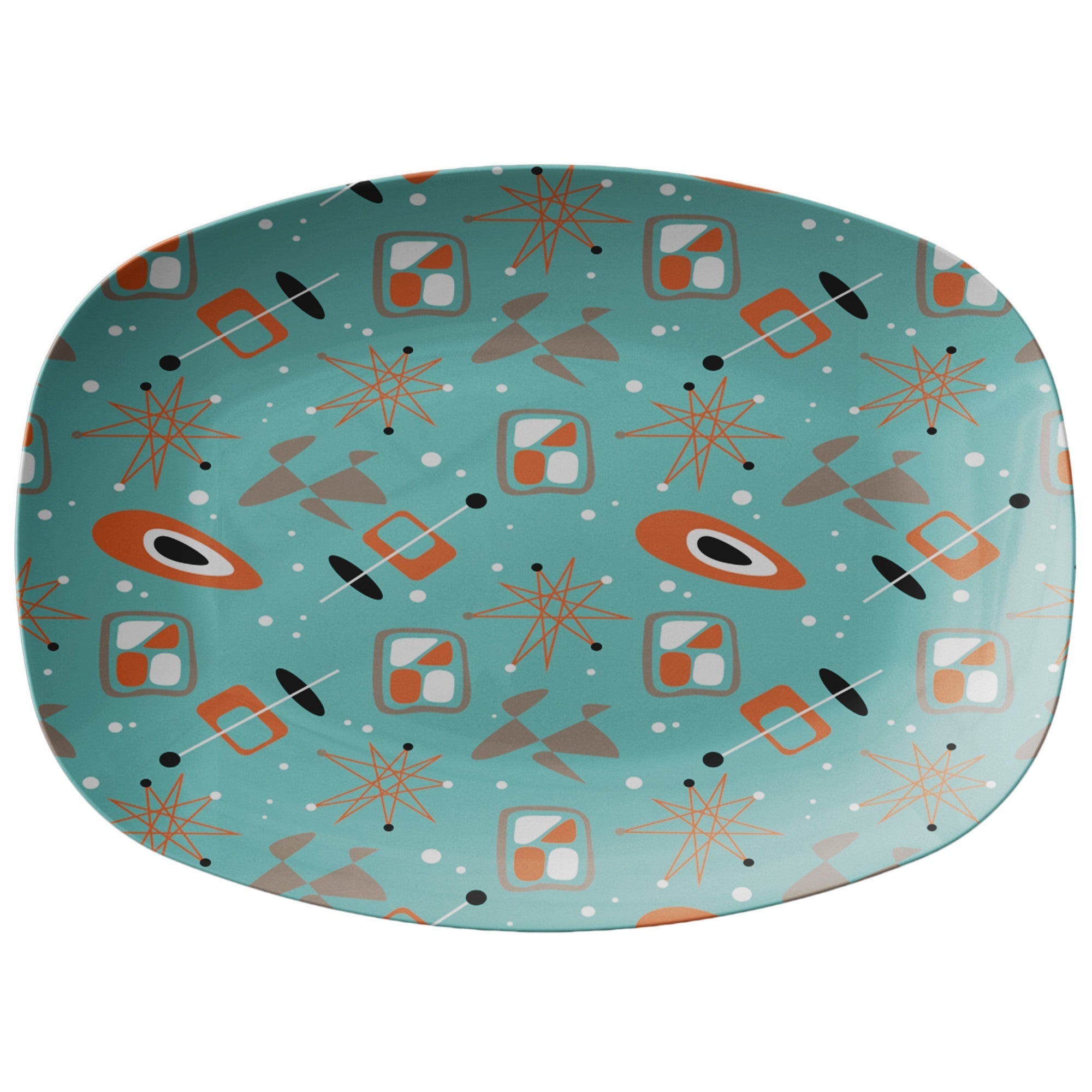 Kate McEnroe New York Sputnik Atomic Starburst Serving Platter, Mid Century Modern Space Age Tray Serving Platters 9727