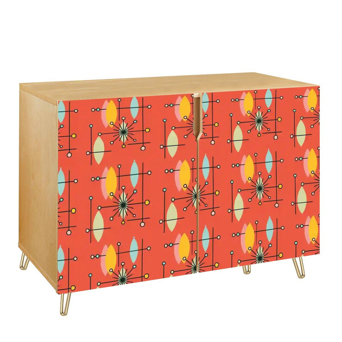 Kate McEnroe New York Sputnik Mid Mod Storage Cabinet, 50s Retro Starburst Credenza, Atomic Space Age SideboardStorage Cabinetslp7MfCpqIc