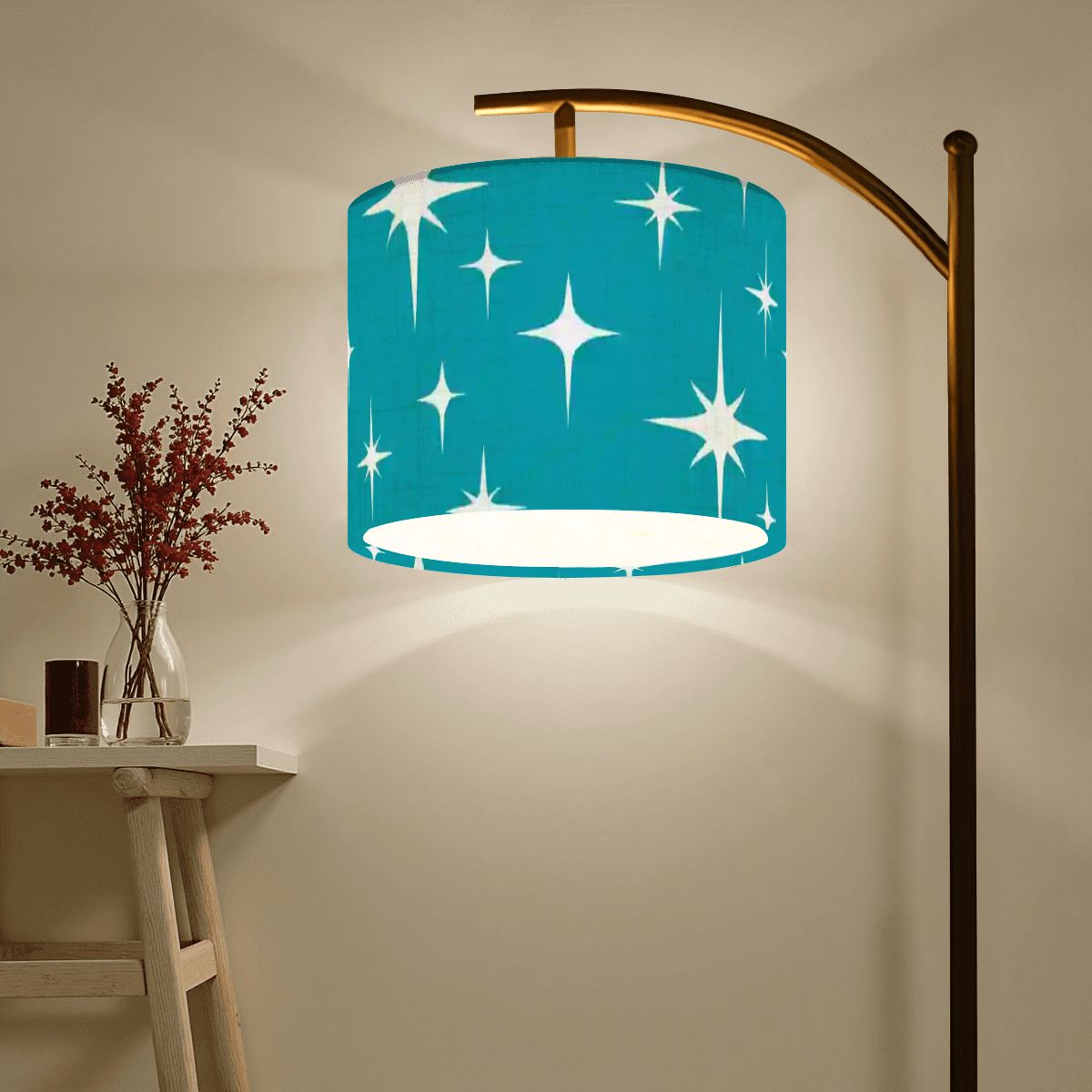 Kate McEnroe New York Starburst Arc Floor Lamp, Mid Century Modern Teal Retro LightingArc Floor LampszO91NsGNyx