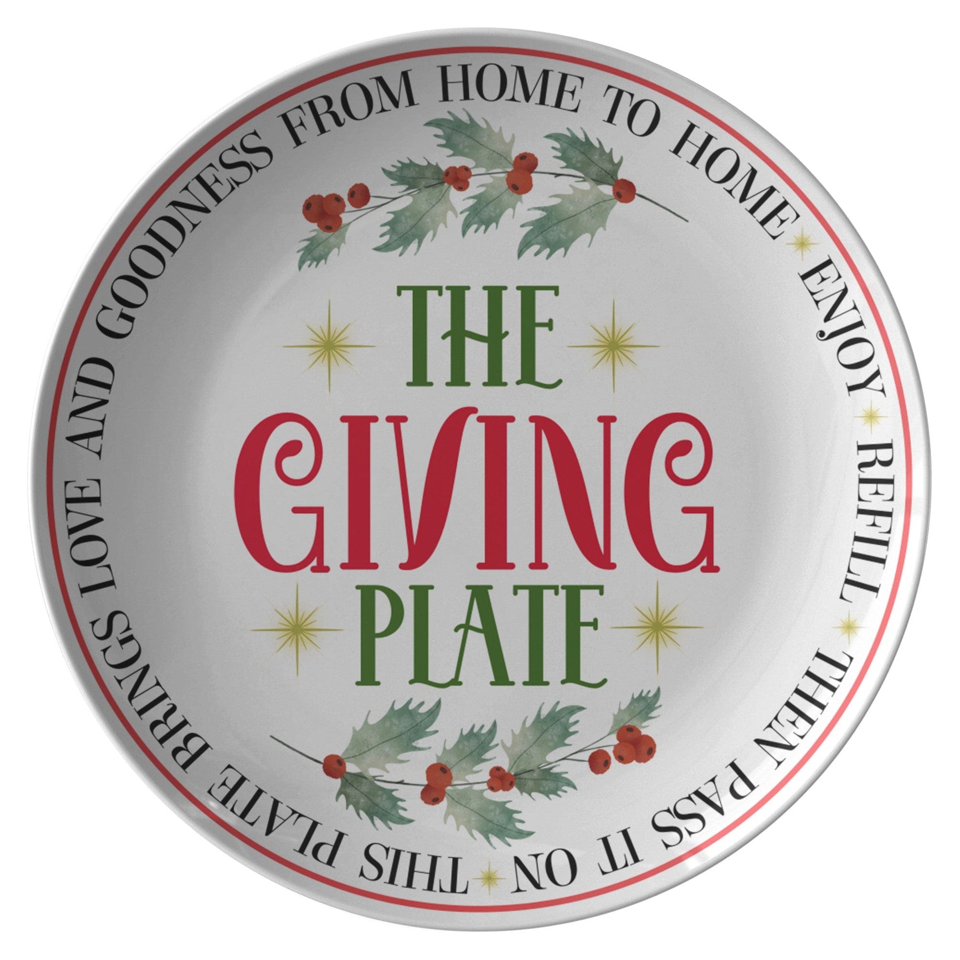 teelaunch The Giving Plate, Circle of Giving Holiday, Thanksgiving Christmas Dinner Plate Kitchenware