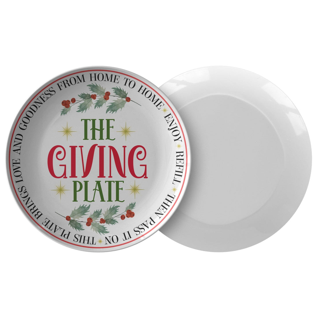 teelaunch The Giving Plate, Circle of Giving Holiday, Thanksgiving Christmas Dinner Plate Kitchenware Single 9820SINGLE