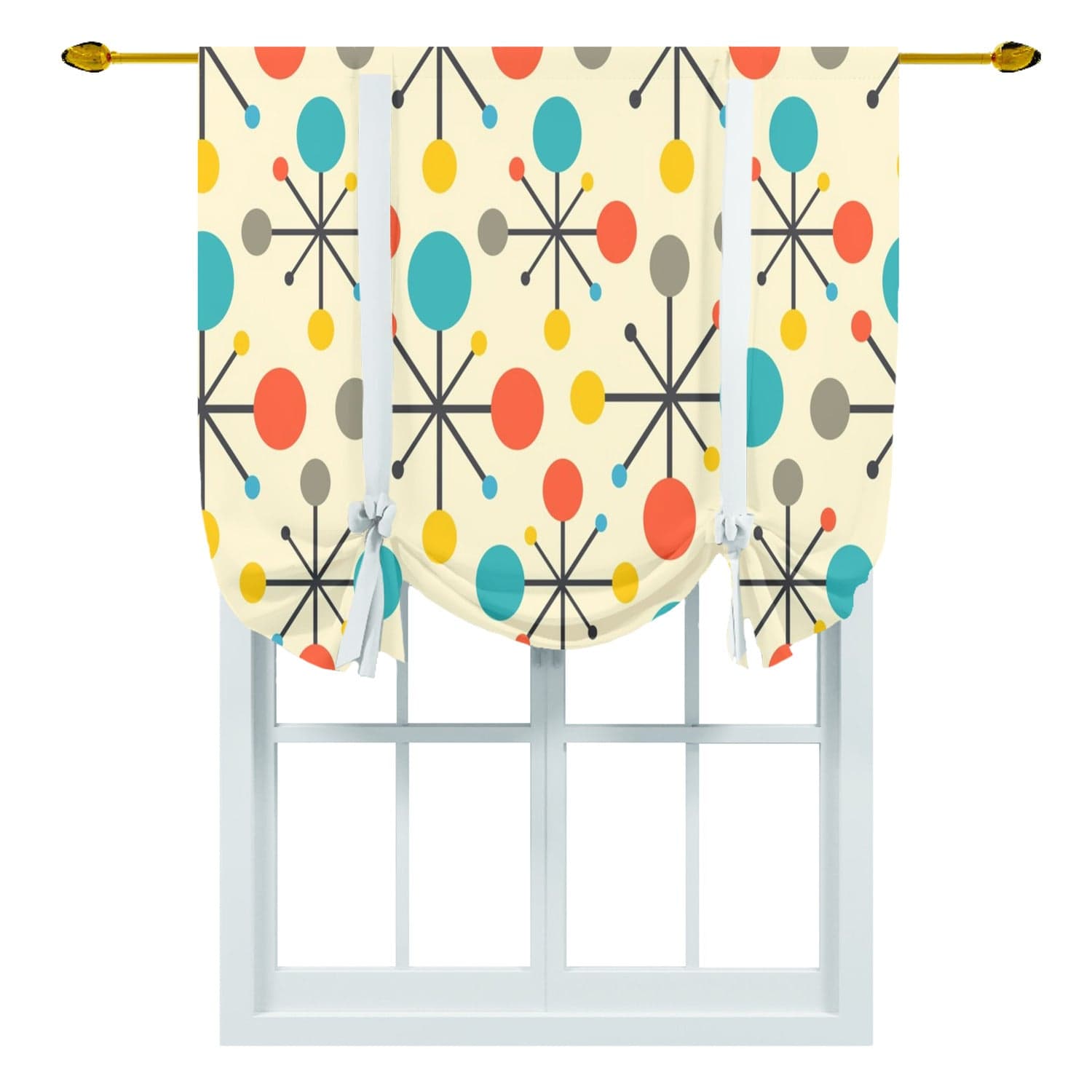 Kate McEnroe New York Tie Up Curtain in 50s Mid Century Modern Atomic Retro StyleTie - up Curtains55852