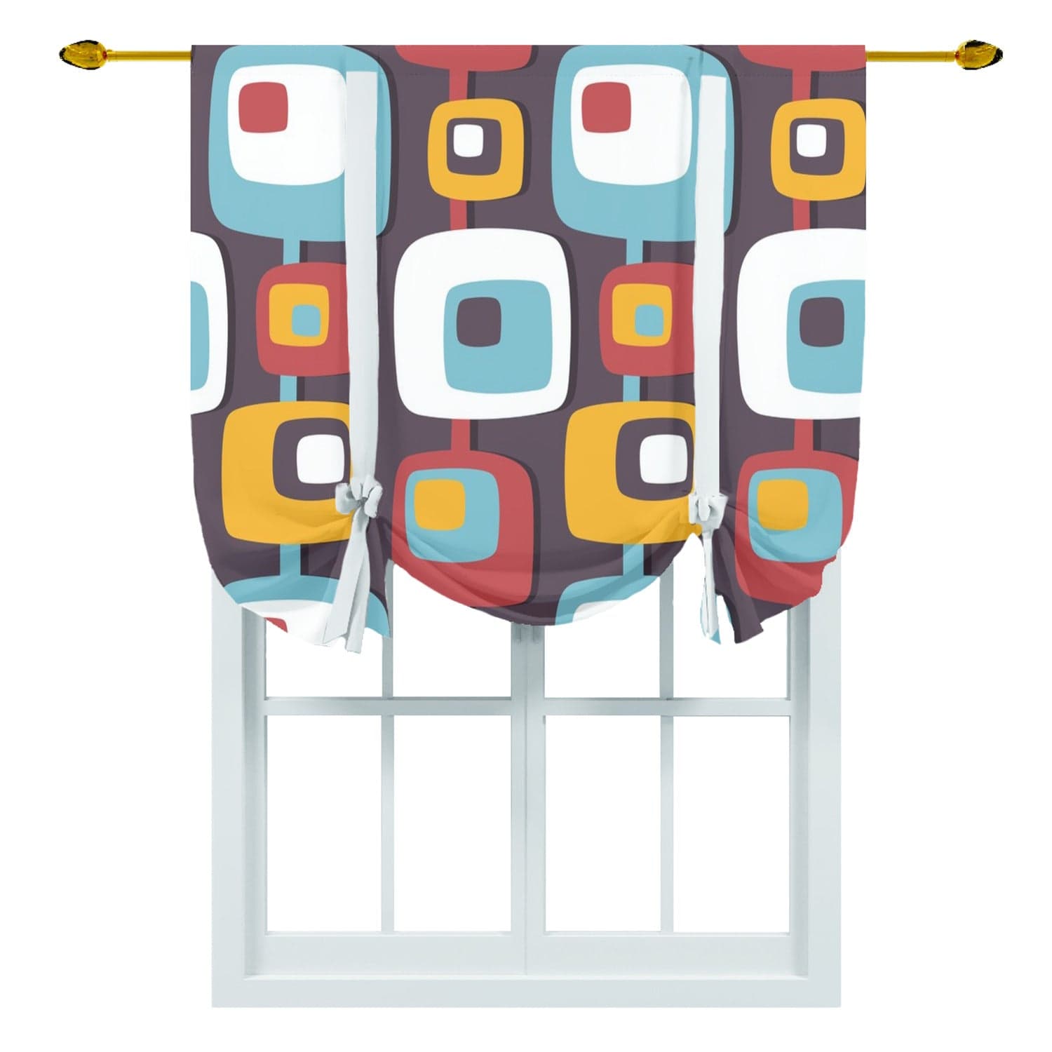 Kate McEnroe New York Tie Up Curtain in Mid Century Modern Geometric Abstract ArtTie - up Curtains55850