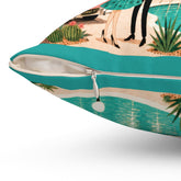 Kate McEnroe New York Tinsel Palms Motel 1950s Palm Springs Christmas Throw PillowThrow Pillows11217912934126304457