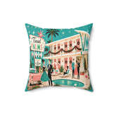Kate McEnroe New York Tinsel Palms Motel 1950s Palm Springs Christmas Throw PillowThrow Pillows11217912934126304457