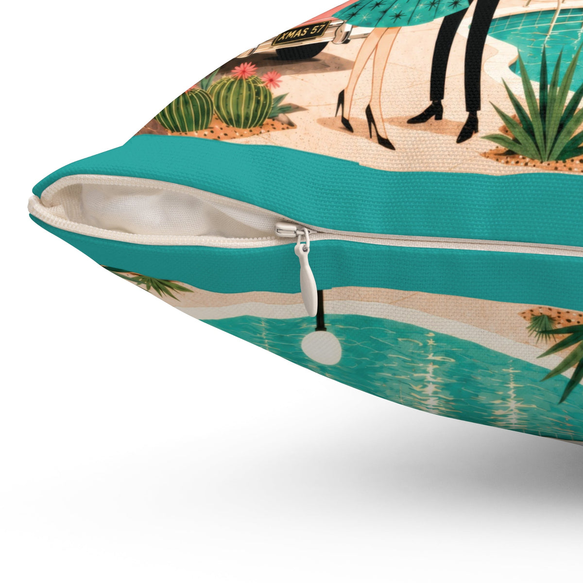 Kate McEnroe New York Tinsel Palms Motel 1950s Palm Springs Christmas Throw PillowThrow Pillows11217912934126304457