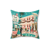 Kate McEnroe New York Tinsel Palms Motel 1950s Palm Springs Christmas Throw PillowThrow Pillows11217912934126304457