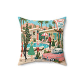 Kate McEnroe New York Tinsel Palms Motel Palm Springs Mid Century Christmas Throw PillowThrow Pillows25323803420326255921