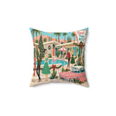 Kate McEnroe New York Tinsel Palms Motel Palm Springs Mid Century Christmas Throw PillowThrow Pillows25323803420326255921