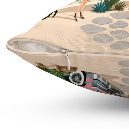 Kate McEnroe New York Tinsel Palms Motel Palm Springs Mid Century Christmas Throw PillowThrow Pillows25323803420326255921