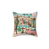Kate McEnroe New York Tinsel Palms Motel Palm Springs Mid Century Christmas Throw PillowThrow Pillows47302463406912786379