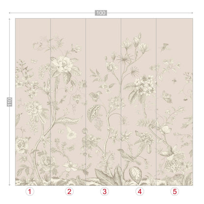 Kate McEnroe New York Toile de Jour Botanical Garden Peel - and - Stick Wallpaper MuralWall Mural111021