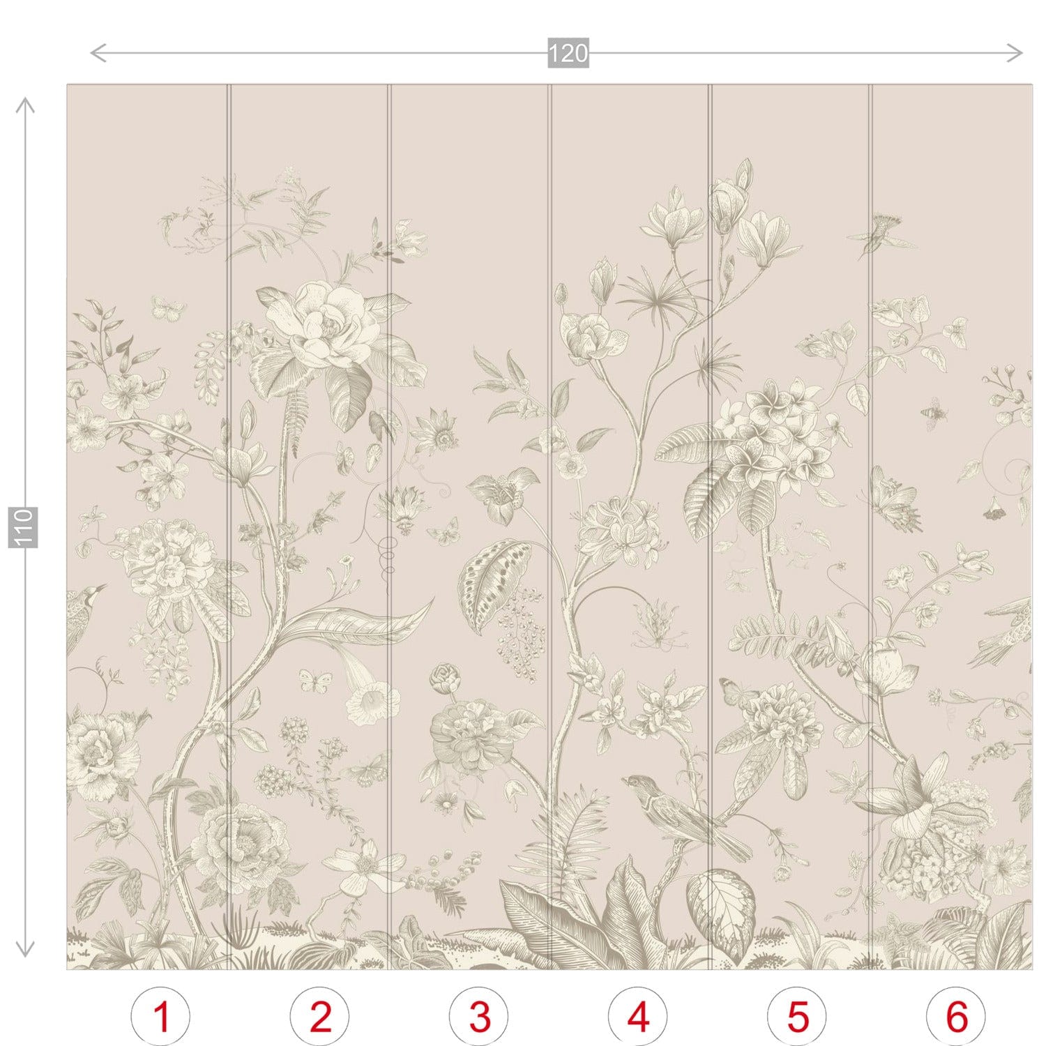 Kate McEnroe New York Toile de Jour Botanical Garden Peel - and - Stick Wallpaper MuralWall Mural111021