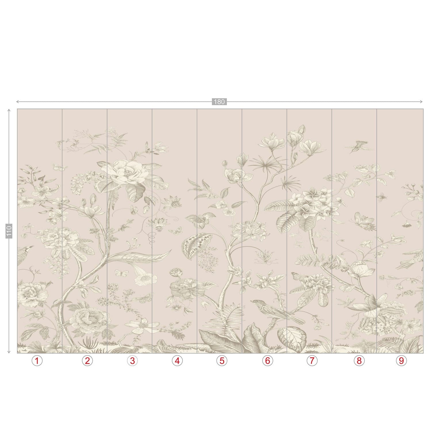 Kate McEnroe New York Toile de Jour Botanical Garden Peel - and - Stick Wallpaper MuralWall Mural111021