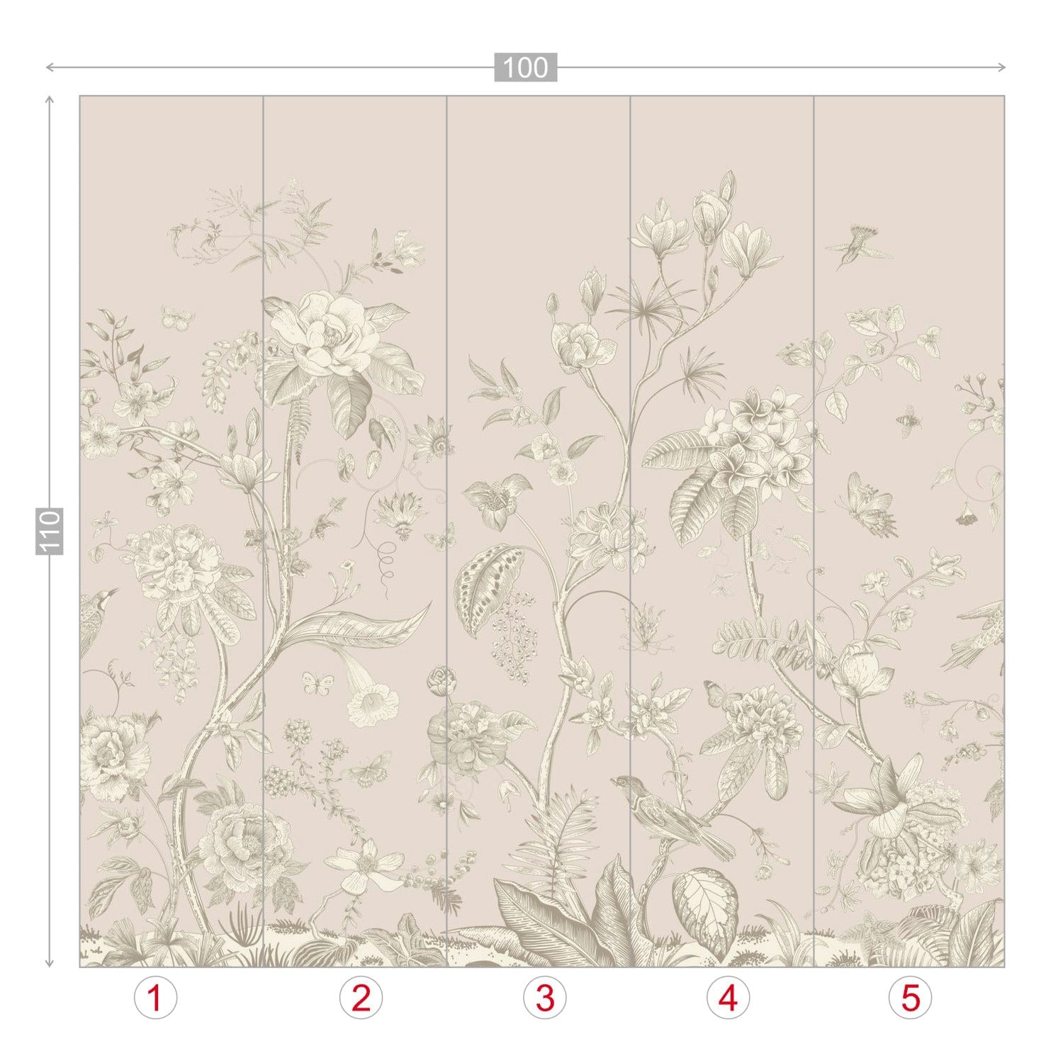 Kate McEnroe New York Toile de Jour Botanical Garden Peel - and - Stick Wallpaper MuralWall Mural111021