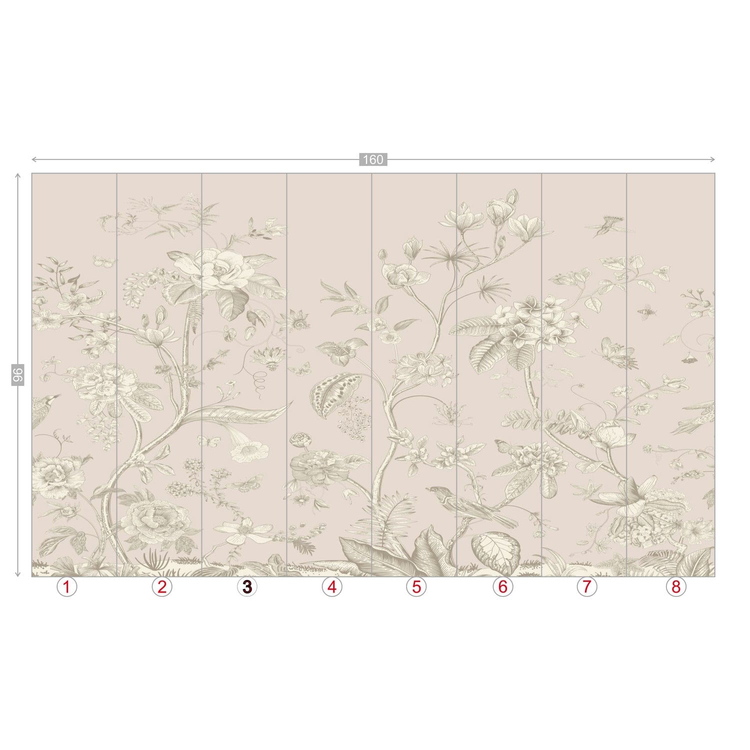 Kate McEnroe New York Toile de Jour Botanical Garden Peel - and - Stick Wallpaper MuralWall Mural111021