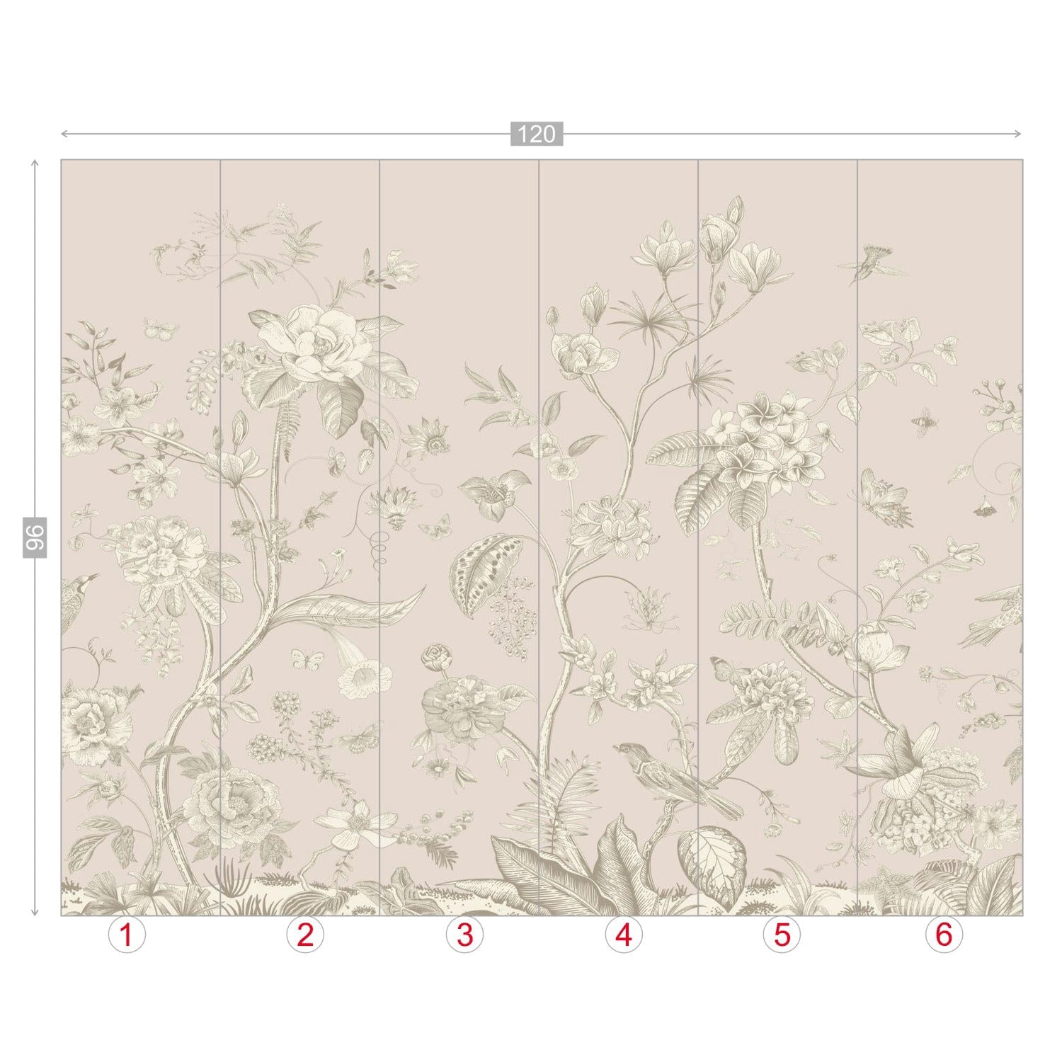 Kate McEnroe New York Toile de Jour Botanical Garden Peel - and - Stick Wallpaper MuralWall Mural111021