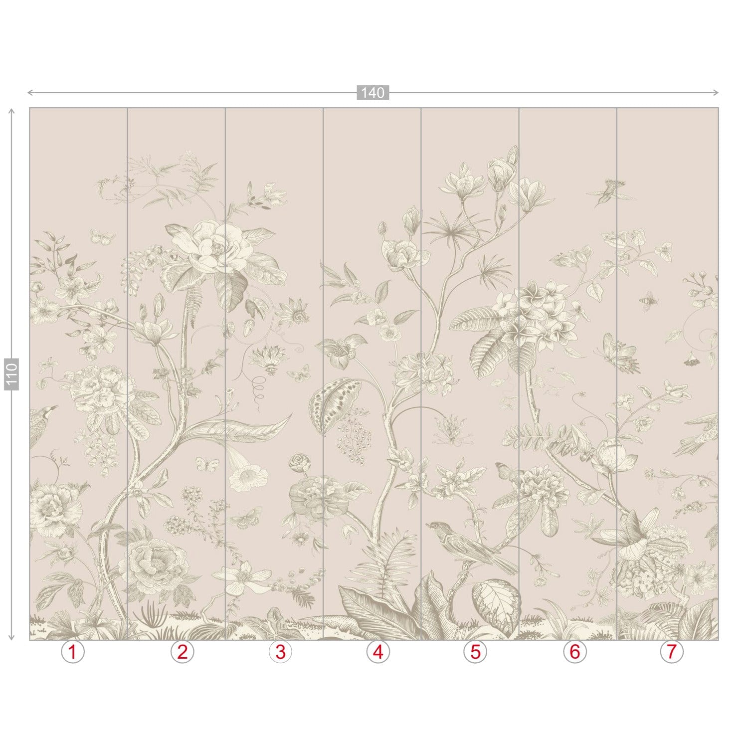 Kate McEnroe New York Toile de Jour Botanical Garden Peel - and - Stick Wallpaper MuralWall Mural111021