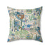 Kate McEnroe New York Toile De Jouy Throw Pillow with Insert, Vintage Blue, Green Floral Print, Asian Country Scene, Characters on Horseback, Rustic Chic DecorThrow Pillows30655169871428479428