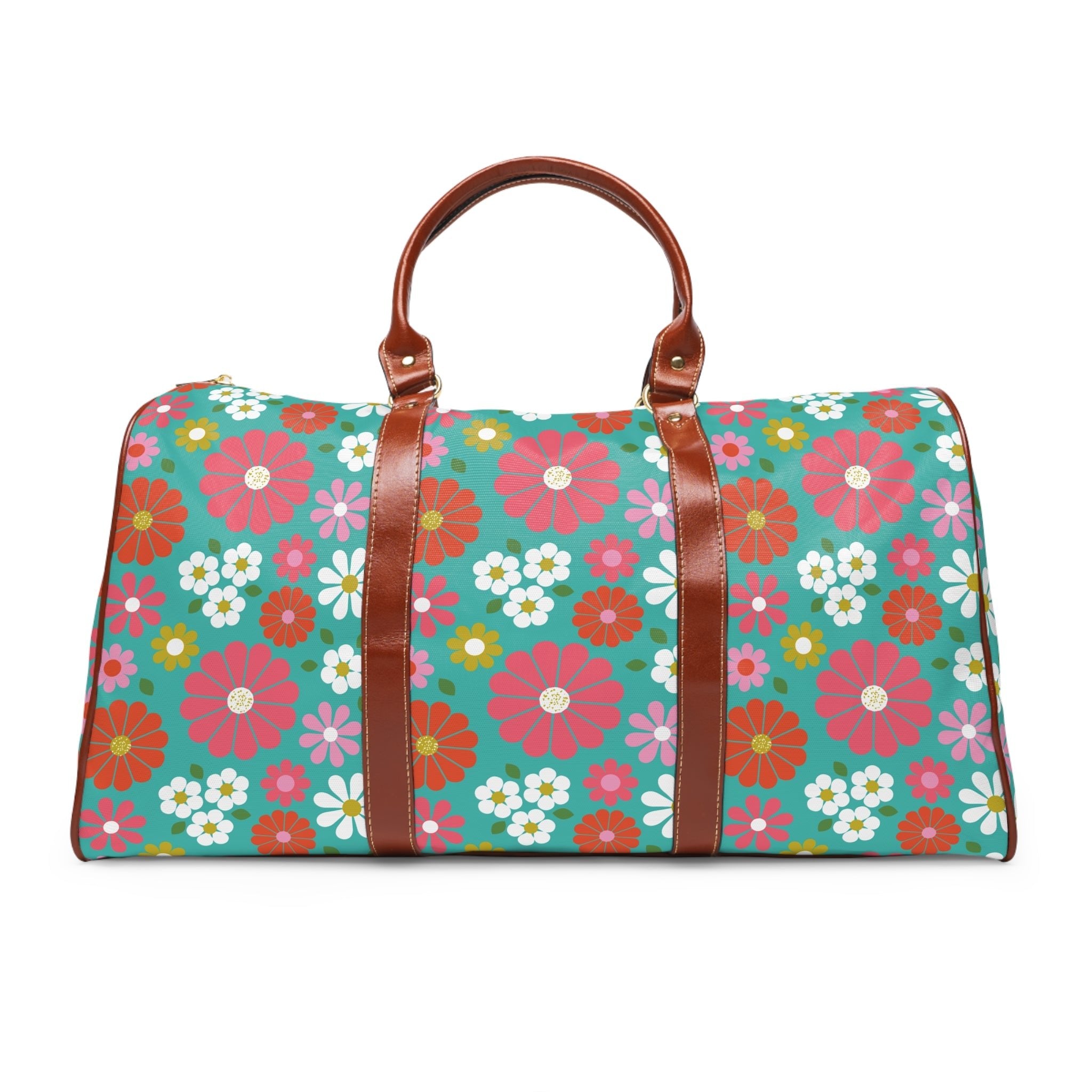 Kate McEnroe New York Travel Bag - Mid century Modern 70s Retro Groovy Flower PowerDuffel Bags28450120287464573059