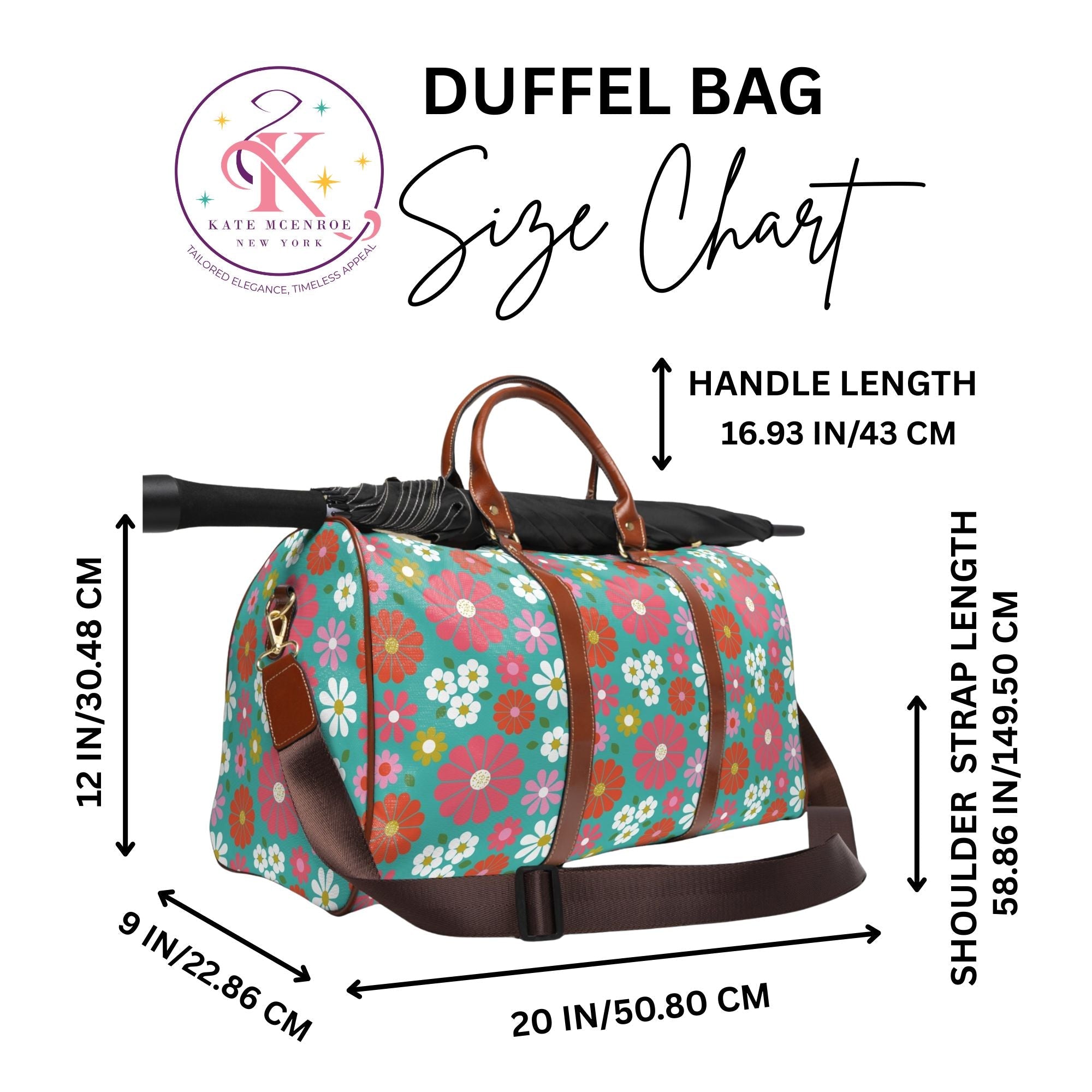 Kate McEnroe New York Travel Bag - Mid century Modern 70s Retro Groovy Flower PowerDuffel Bags28450120287464573059