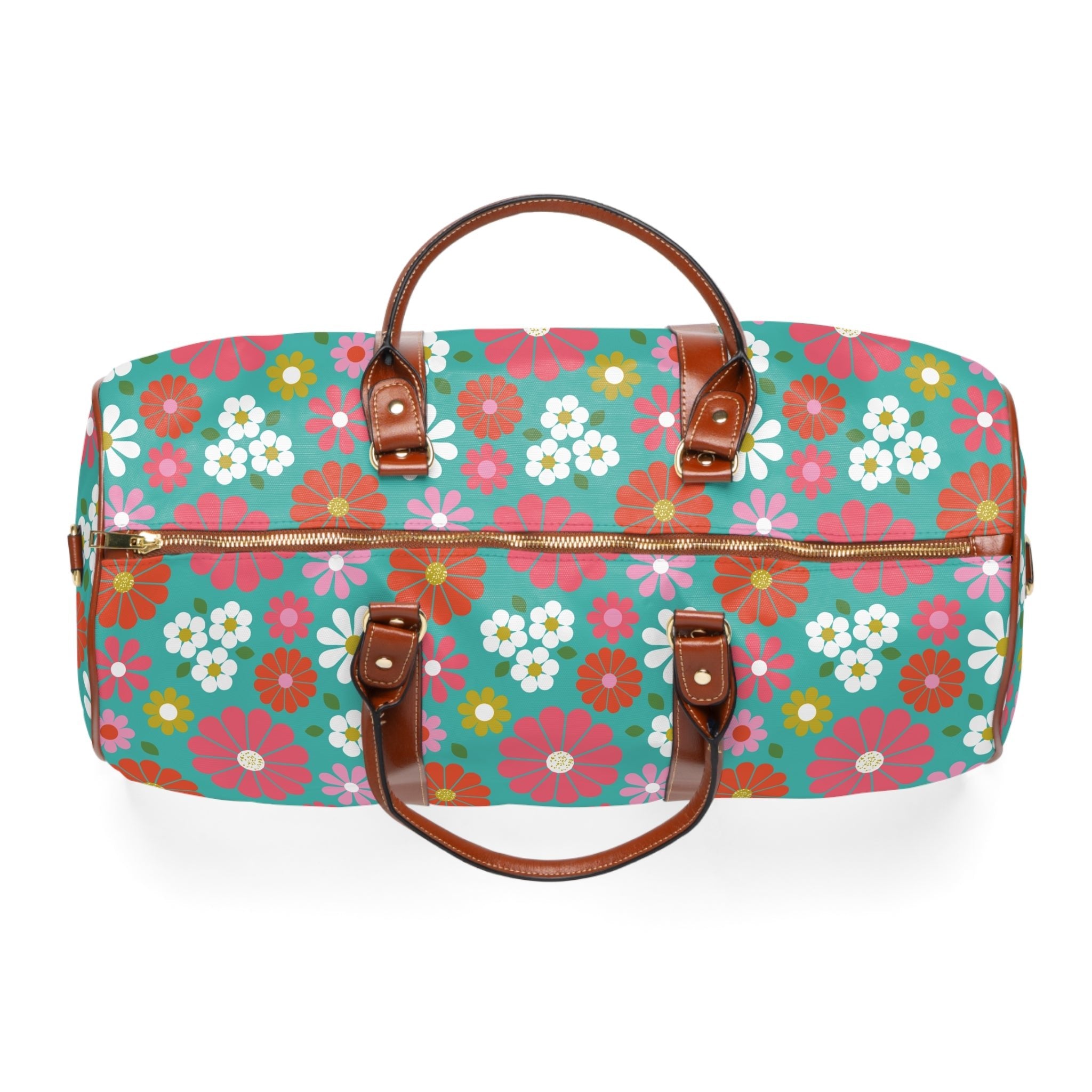 Kate McEnroe New York Travel Bag - Mid century Modern 70s Retro Groovy Flower PowerDuffel Bags28450120287464573059