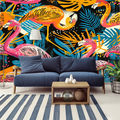 Kate McEnroe New York Tropical Flamingo Fiesta Retro Wall MuralWall Mural119602