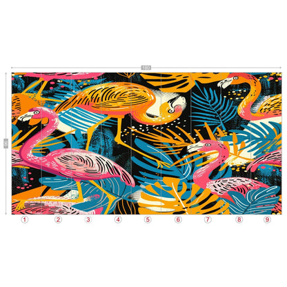 Kate McEnroe New York Tropical Flamingo Fiesta Retro Wall MuralWall Mural119611