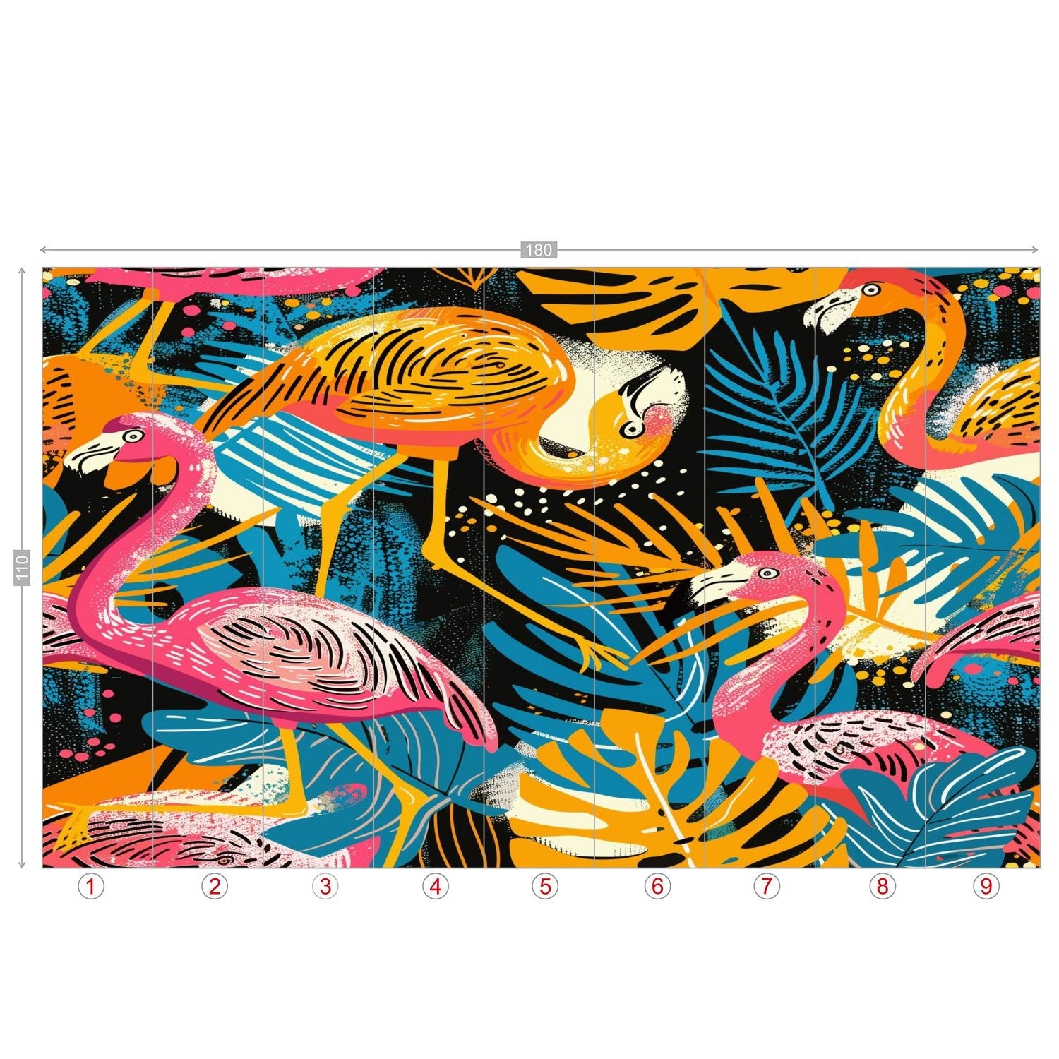 Kate McEnroe New York Tropical Flamingo Fiesta Retro Wall MuralWall Mural119611