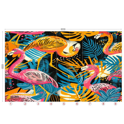 Kate McEnroe New York Tropical Flamingo Fiesta Retro Wall MuralWall Mural119611