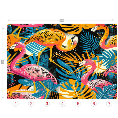 Kate McEnroe New York Tropical Flamingo Fiesta Retro Wall MuralWall Mural119611