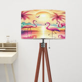 Kate McEnroe New York Tropical Flamingo Paradise Palm Tree Sunset Retro Drum LampshadeLamp ShadesRDpqo0sWc0