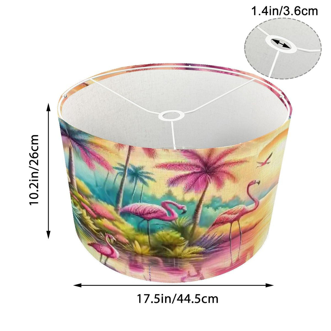 Kate McEnroe New York Tropical Flamingo Paradise Palm Tree Sunset Retro Drum LampshadeLamp ShadesRDpqo0sWc0