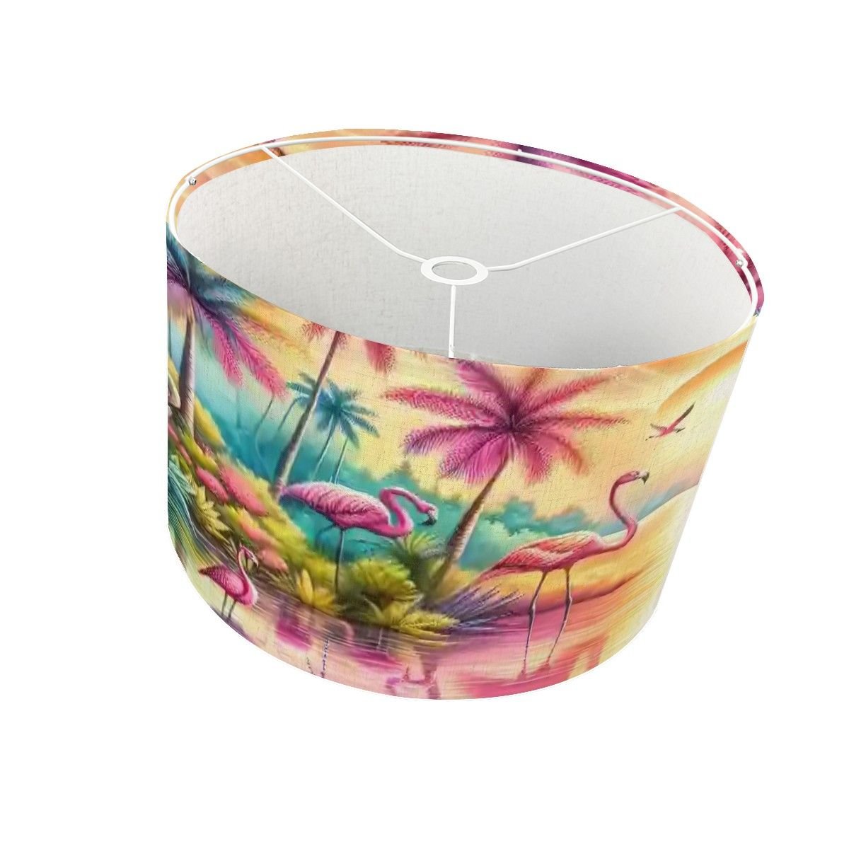 Kate McEnroe New York Tropical Flamingo Paradise Palm Tree Sunset Retro Drum LampshadeLamp ShadesRDpqo0sWc0