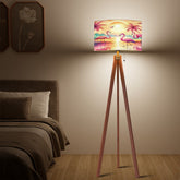 Kate McEnroe New York Tropical Flamingo Paradise Palm Tree Sunset Retro Drum LampshadeLamp ShadesRDpqo0sWc0