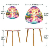Kate McEnroe New York Tropical Flamingo Sunset Nesting Tables, Retro Coastal Living Room Accent, Mid Mod Beachy Coffee Table SetNesting TablesnxPLMqSOxXyNC