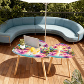 Kate McEnroe New York Tropical Flamingo Sunset Nesting Tables, Retro Coastal Living Room Accent, Mid Mod Beachy Coffee Table SetNesting TablesnxPLMqSOxXyNC