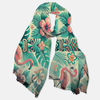 Kate McEnroe New York Tropical Flamingo Tiki Pashmina ScarfScarves &amp; WrapsPMA48.629698
