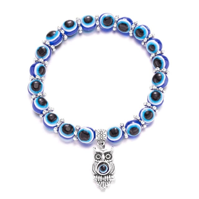 Kate McEnroe New York Turkish Lucky Evil Eye Charm Bracelet Bracelets Owl 40222434-owl
