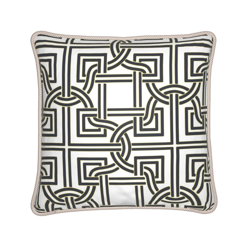 Kate McEnroe New York Versailles Geo Duck Feather Silk PillowSilk Pillows2340147