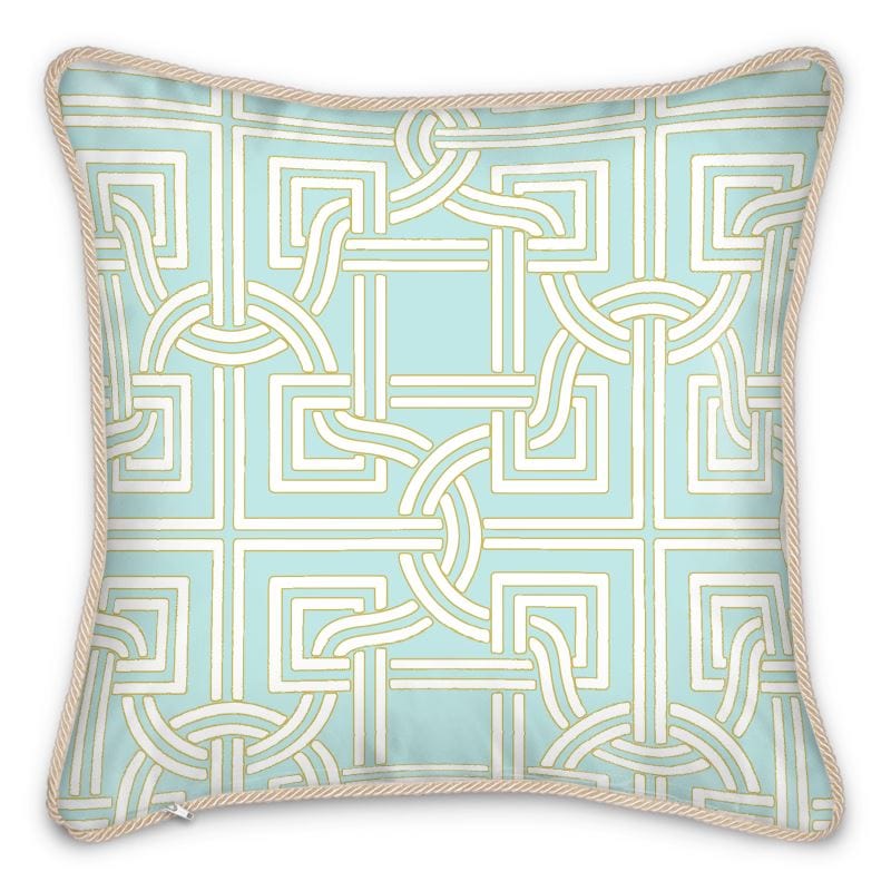 Versailles Geo Duck Feather Silk Pillow